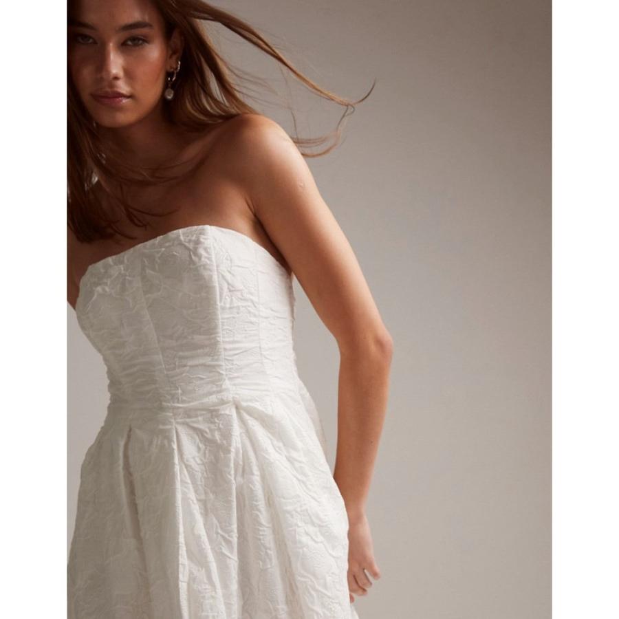 エイソス (ASOS DESIGN) レディース ワンピース ワンピース・ドレス Winnona Bandeau Maxi Wedding Dress In Textured Floral In (アイボリー)｜nul-select｜05