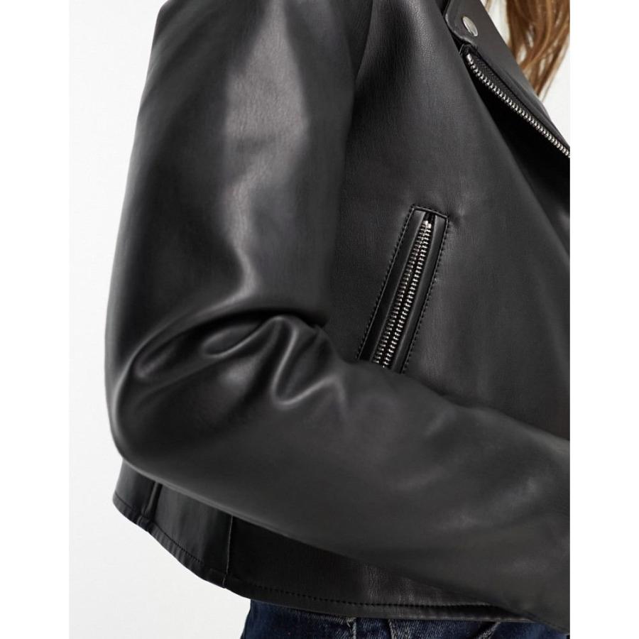 エイソス (ASOS DESIGN) レディース レザージャケット アウター Ultimate Faux Leather Biker Jacket In Black (ブラック)｜nul-select｜02