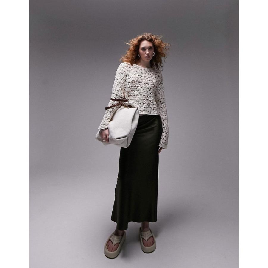 トップショップ レディース ニット・セーター トップス Knitted Tape Yarn Stitchy