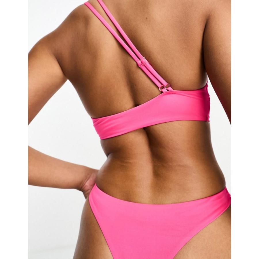 エイソス (ASOS DESIGN) レディース ワンピース 水着・ビーチウェア One Shoulder Asymmetric Cut Out Swimsuit In Neon Pink (ネオンピンク)｜nul-select｜02