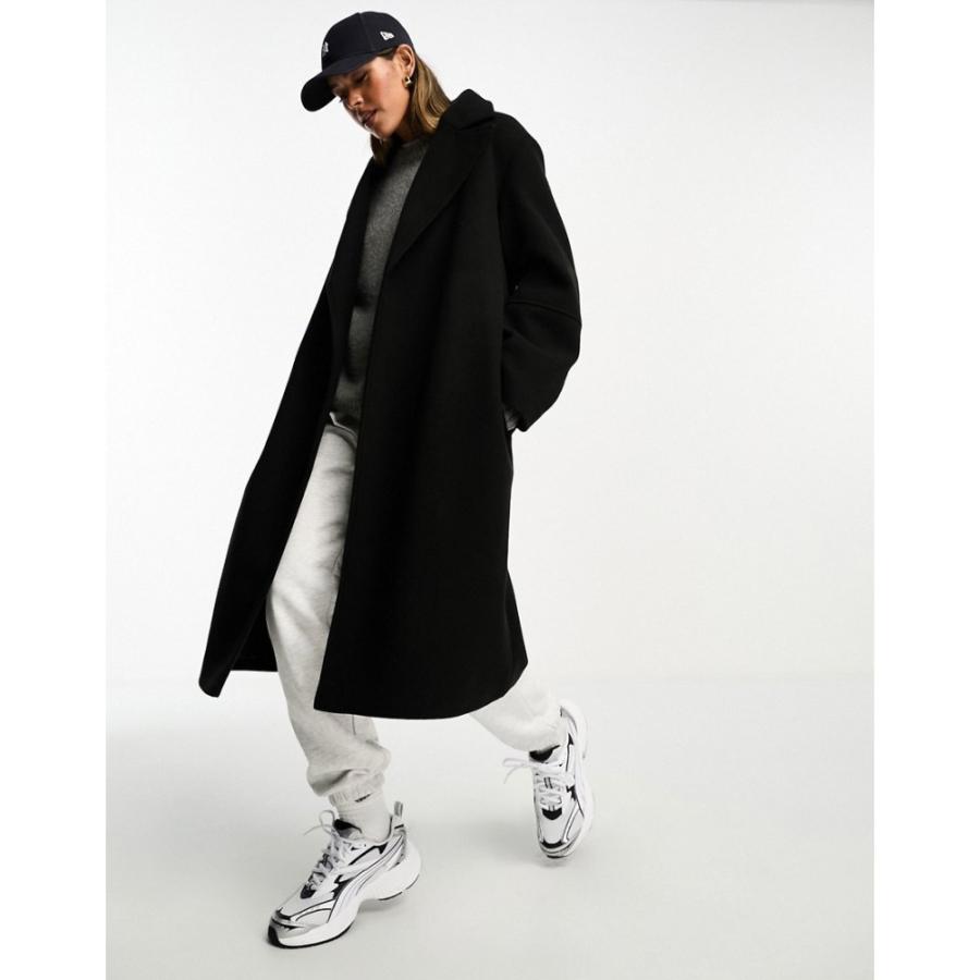 エイソス (ASOS DESIGN) レディース コート アウター Tie Waist Mid Length Coat In Black (ブラック)｜nul-select｜03