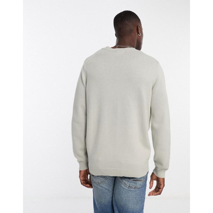 エイソス (ASOS DESIGN) メンズ ニット・セーター トップス Midweight Cotton Jumper In Light Grey (ライトグレー)｜nul-select｜04