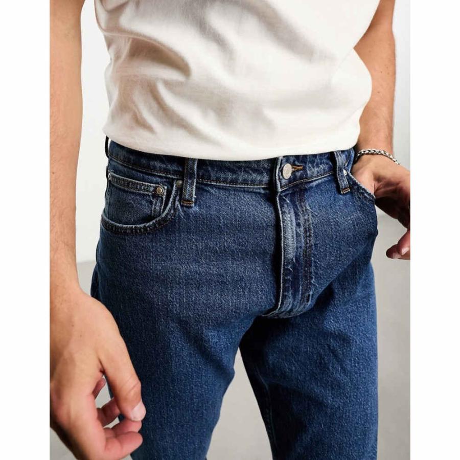 エイソス (ASOS DESIGN) メンズ ジーンズ・デニム ボトムス・パンツ Straight Leg Jeans In Dark Wash Blue (ダークウォッシュブルー)｜nul-select｜03