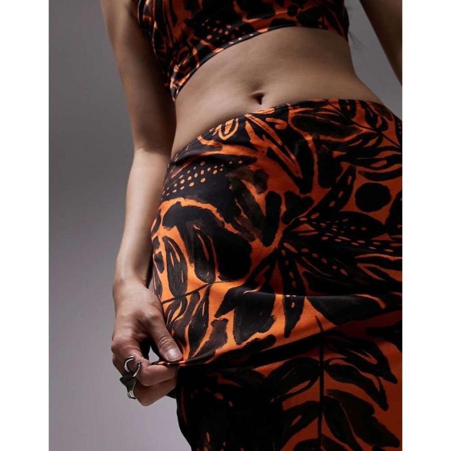 トップショップ (Topshop) レディース ロング・マキシ丈スカート スカート Co-Ord Tropical Print Maxi Skirt In Orange ()｜nul-select｜03