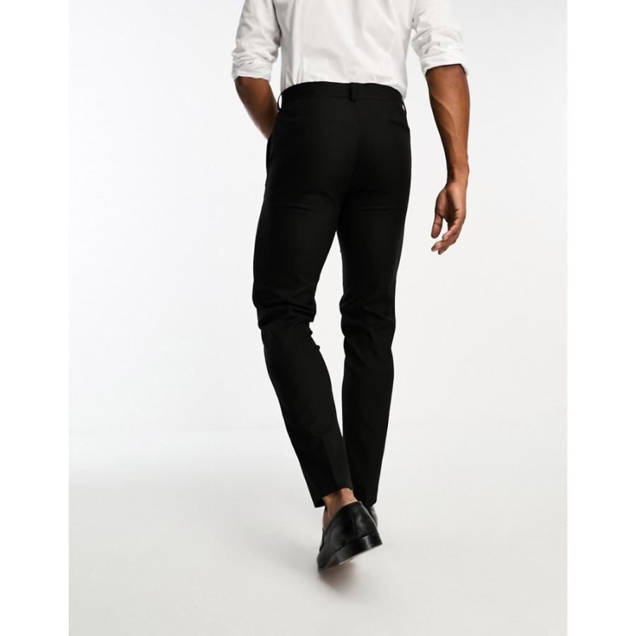 エイソス (ASOS DESIGN) メンズ スキニー・スリム ボトムス・パンツ Slim Smart Trousers In Black (ブラック)｜nul-select｜04