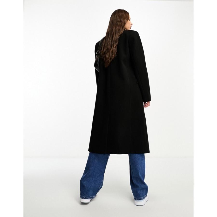 エイソス (ASOS Tall) レディース コート アウター Tall Mid Length Dad Coat In Black (ブラック)｜nul-select｜02
