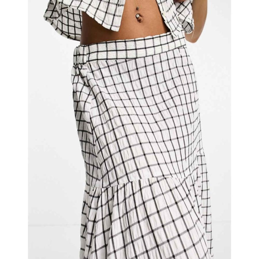 モンキ (Monki) レディース ロング・マキシ丈スカート スカート Co-Ord Maxi Skirt In White And Black Check (ホワイト/ブラック)｜nul-select｜03