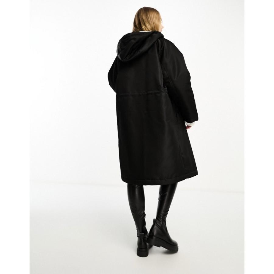 エイソス (ASOS DESIGN) レディース コート アウター Oversized Long Raincoat With Borg Lining In Black (ブラック)｜nul-select｜02