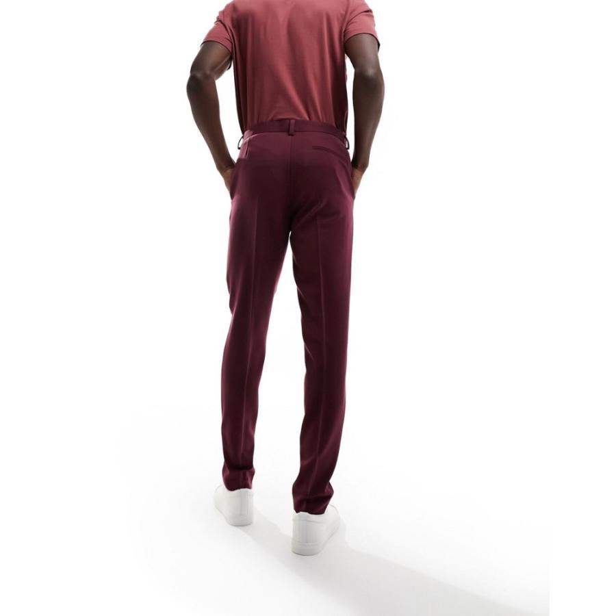 エイソス (ASOS DESIGN) メンズ スキニー・スリム ボトムス・パンツ Smart Skinny Trousers In Burgundy (バーガンディ)｜nul-select｜02