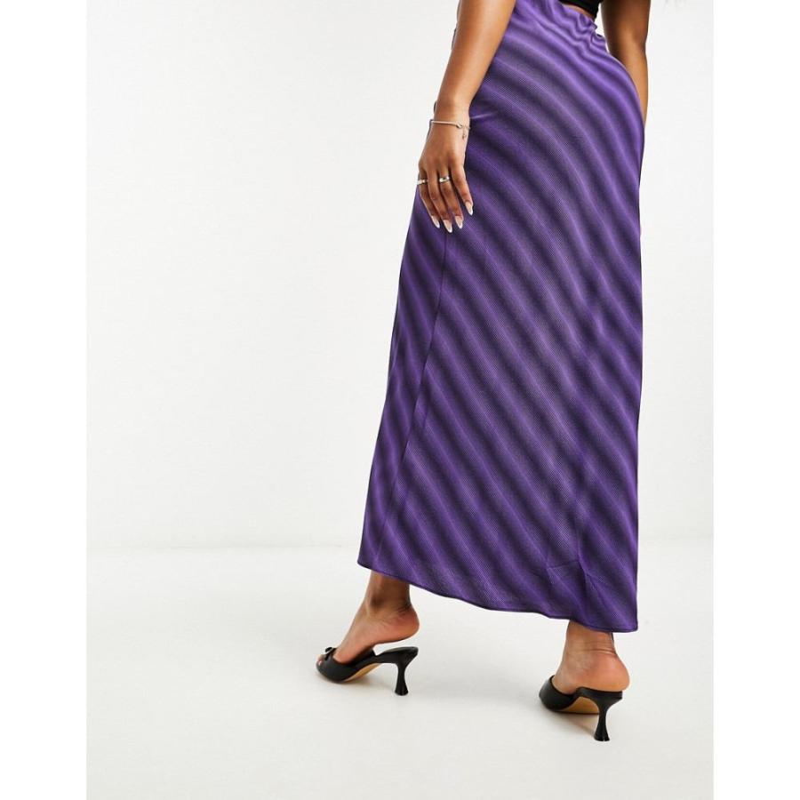 グラマラス (Glamorous) レディース ひざ丈スカート スカート Midi Slip Skirt In Purple Optical Print ()｜nul-select｜04