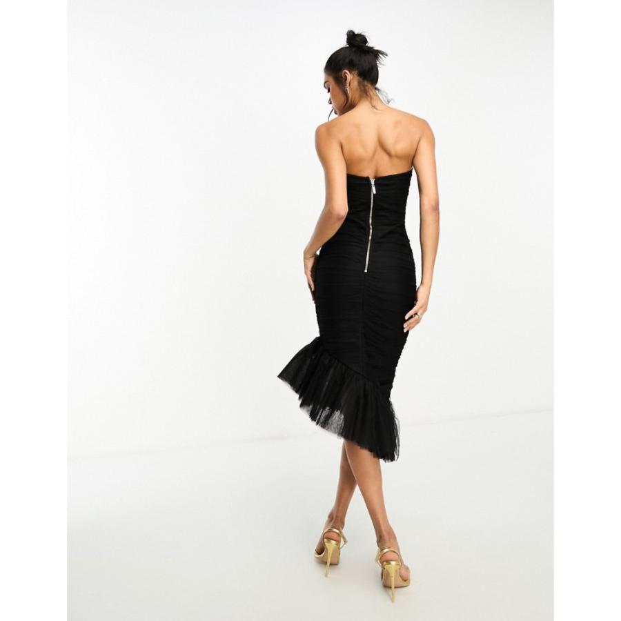 ラーレ (Rare) レディース ワンピース ワンピース・ドレス London Tulle Bandeau Asymmetric Hem Midi Dress In Black (ブラック)｜nul-select｜02