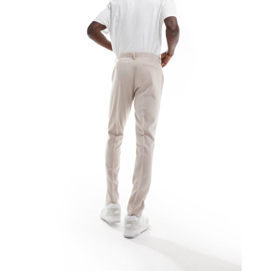 エイソス (ASOS DESIGN) メンズ スキニー・スリム ボトムス・パンツ Smart Skinny Trousers In Stone (ベージュ)｜nul-select｜02