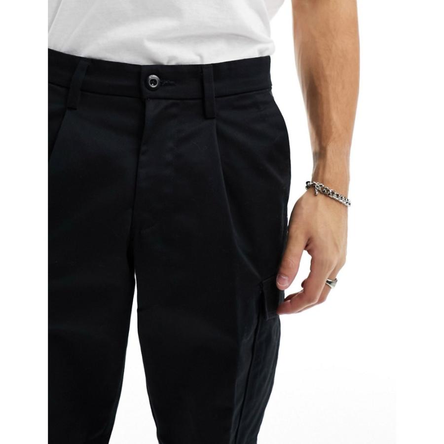 オンライン通販ストア ジャック アンド ジョーンズ (Jack & Jones) メンズ カーゴパンツ ボトムス・パンツ Tapered Smart Cargo Trouser With Front Pleat In Black (ブラック)