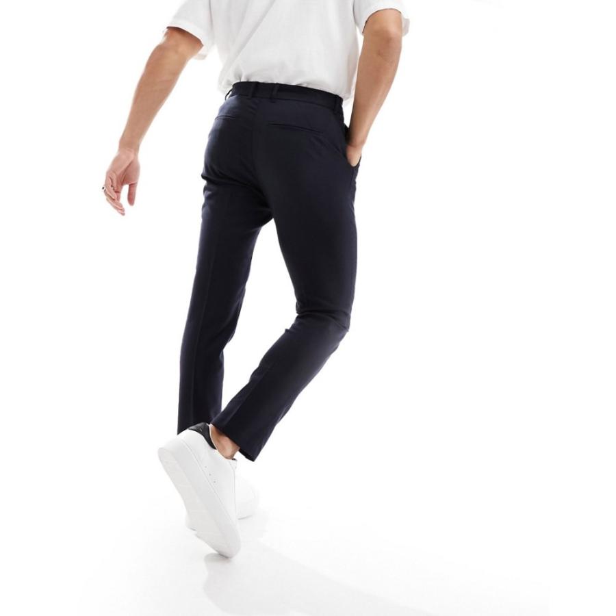 長期保証 ニュールック (New Look) メンズ スラックス ボトムス・パンツ Slim Suit Trouser In Navy (ネイビー)