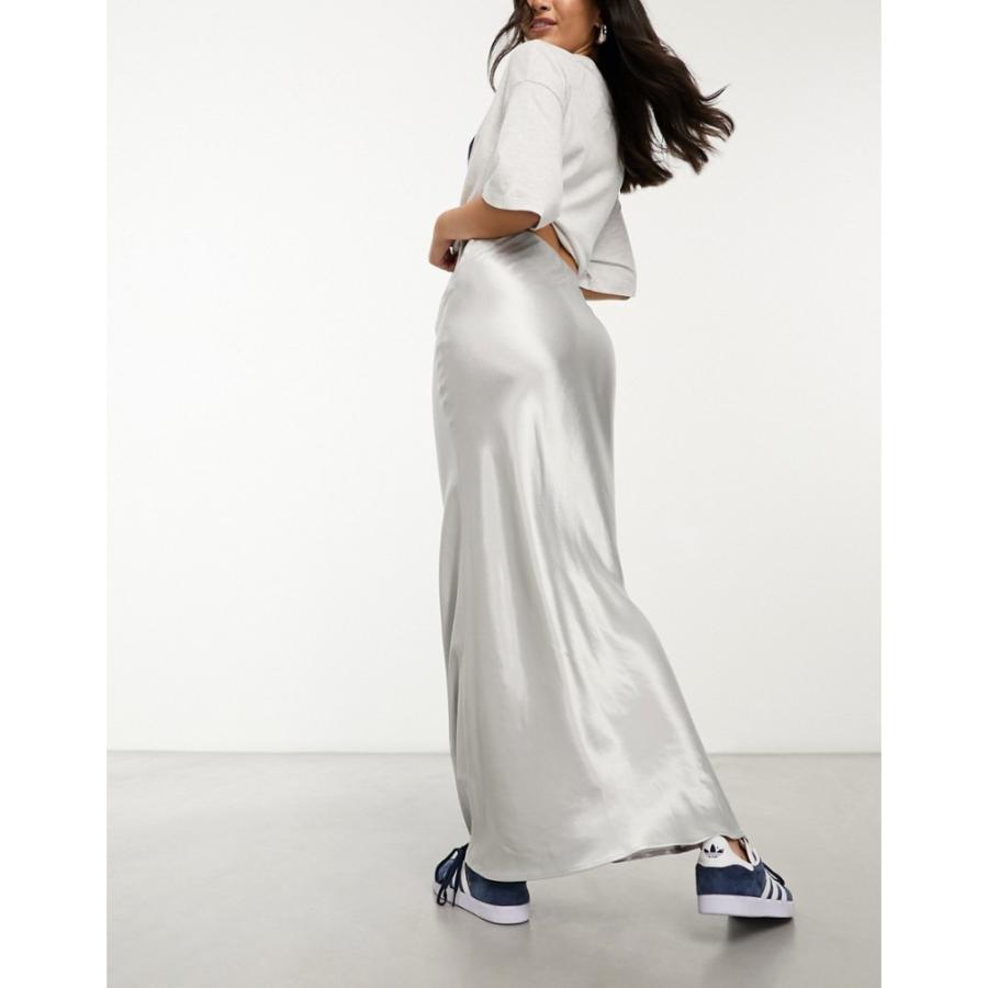 ニュールック (New Look) レディース ロング・マキシ丈スカート スカート Satin Blend Maxi Skirt In Silver (シルバー)｜nul-select｜02