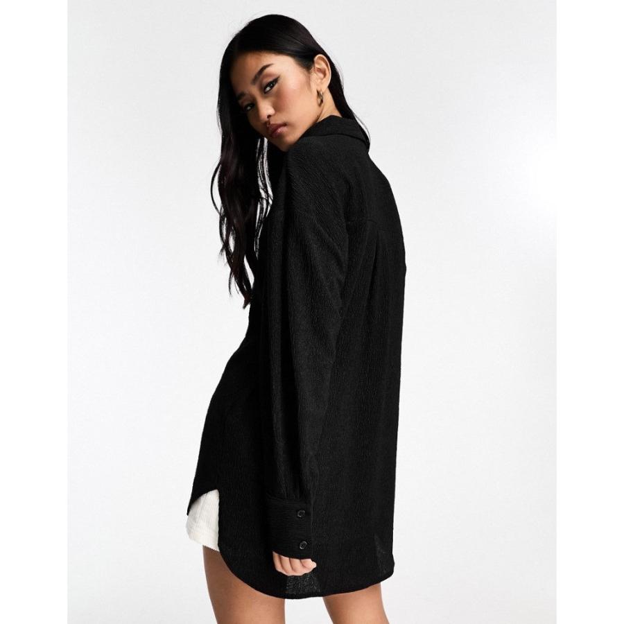 ニュールック (New Look) レディース ブラウス・シャツ トップス Oversized Crinkle Shirt In Black (ブラック)｜nul-select｜04