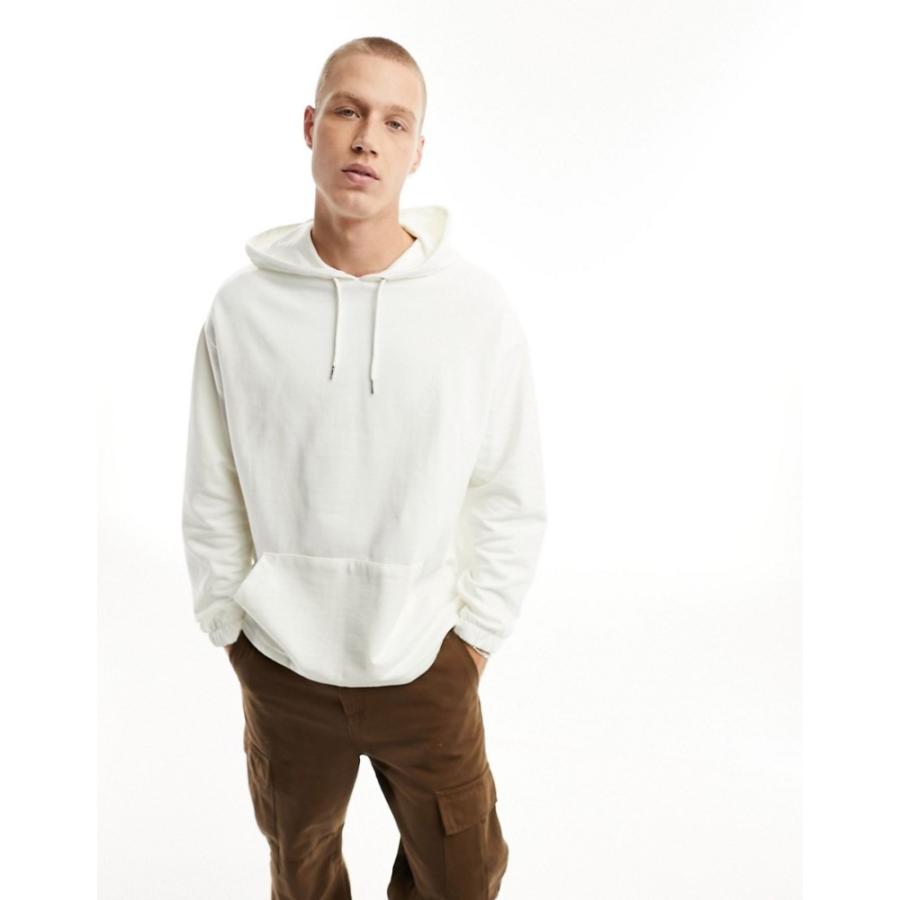 エイソス (ASOS DESIGN) メンズ パーカー トップス Oversized Hoodie In White (ホワイト)｜nul-select｜03