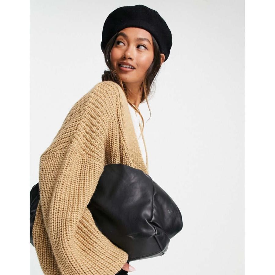 エイソス (ASOS DESIGN) レディース 帽子 Wool Beret With Improved Fit In Black (ブラック)｜nul-select｜03