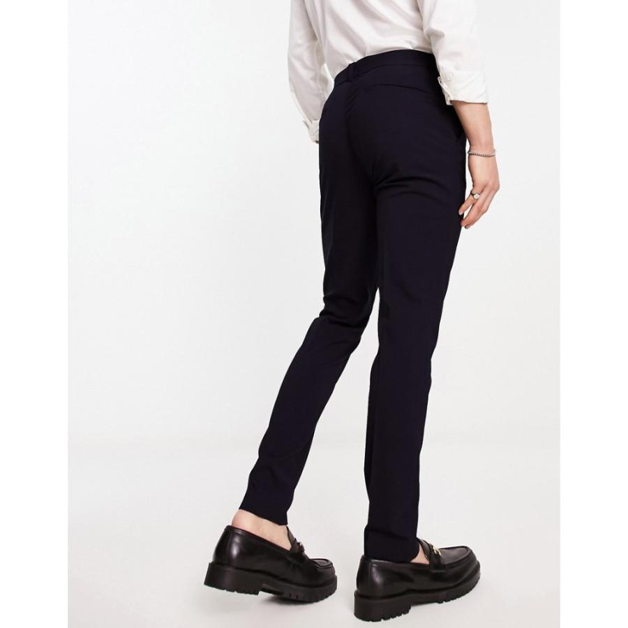 エイソス (ASOS DESIGN) メンズ スキニー・スリム ボトムス・パンツ Skinny Smart Trousers In Navy (ネイビー)｜nul-select｜02