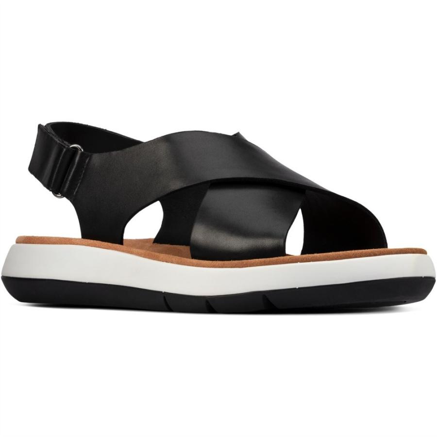 クラークス (Clarks) レディース サンダル・ミュール シューズ・靴 Jemsa Cross Flat Sandals (Black Leather) :ap2 ff02fd3472:NuL select