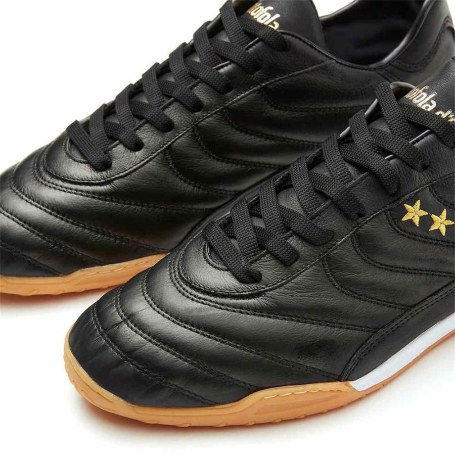 パントフォラ ドーロ (Pantofola d Oro) メンズ サッカー シューズ・靴 Derby Leather Indoor Court Football Trainers (Black)｜nul-select｜04