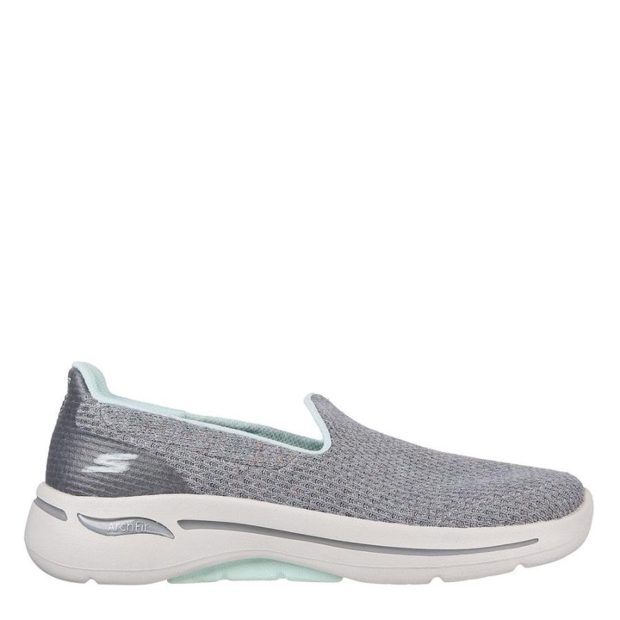 スケッチャーズ (Skechers) レディース スリッポン・フラット シューズ・靴 Go Walk Arch Fit - Our Earth (Grey/Aqua)｜nul-select｜03