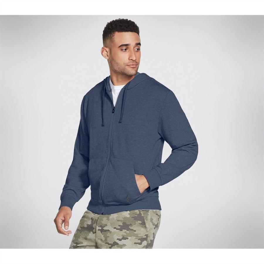 スケッチャーズ (Skechers) メンズ パーカー トップス Go Walk Zip Hoodie (Navy)｜nul-select｜03