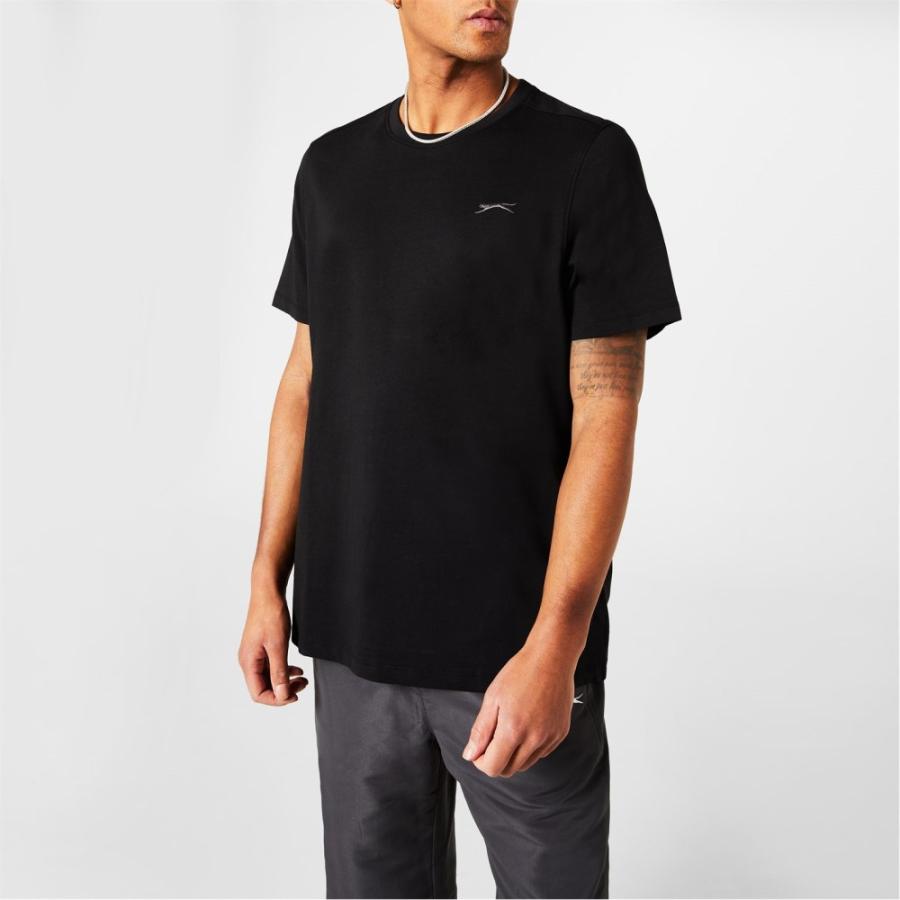 スラセンジャー (Slazenger) メンズ Tシャツ トップス Plain T Shirt (Black)｜nul-select｜04