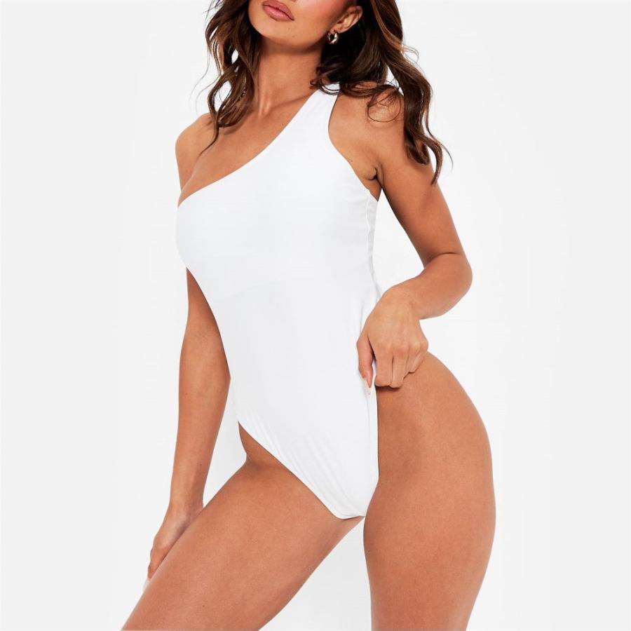 アイソウイットファースト (I Saw It First) レディース ワンピース 水着・ビーチウェア One Shoulder Knot Back Swimsuit (CREAM)｜nul-select｜03