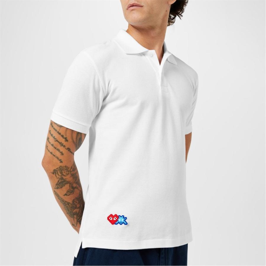 コム デ ギャルソン (COMME DES GARCONS PLAY) メンズ ポロシャツ トップス Space Heart Polo Shirt (White)｜nul-select｜04