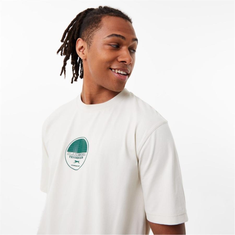 スラセンジャー (Slazenger) メンズ Tシャツ トップス ft. Aitch Tennis Graphic T-Shirt (Cream)｜nul-select｜03