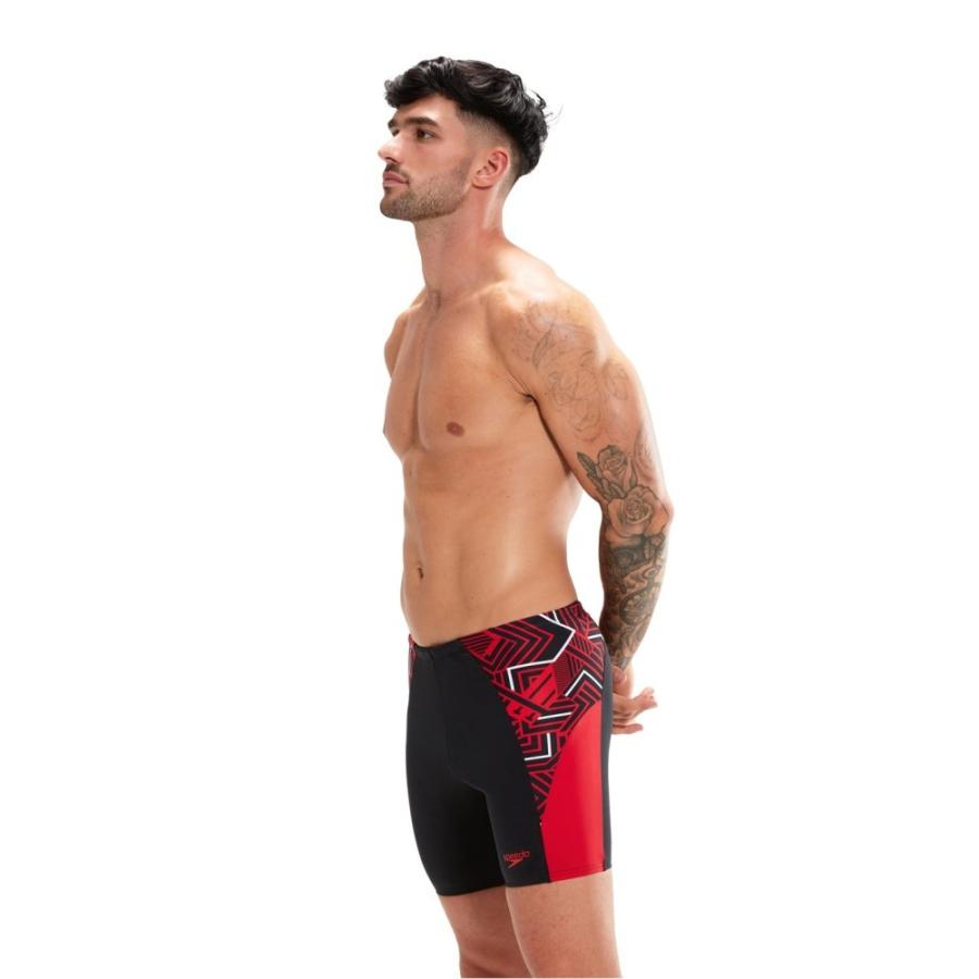 スピード (Speedo) メンズ 海パン 水着・ビーチウェア Splice Mid Jammer Shorts (Black/Red)｜nul-select｜02