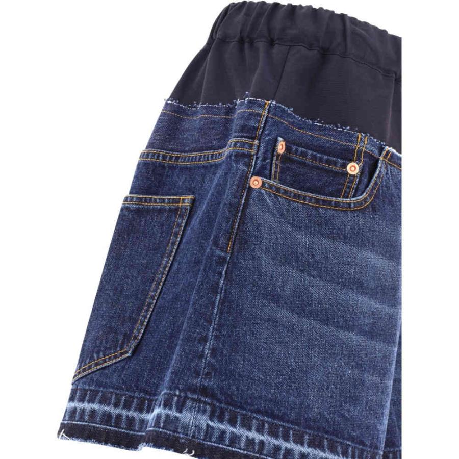 割引注文 サカイ (Sacai) レディース ショートパンツ ボトムス・パンツ Shorts With Nylon Inserts (Blue)