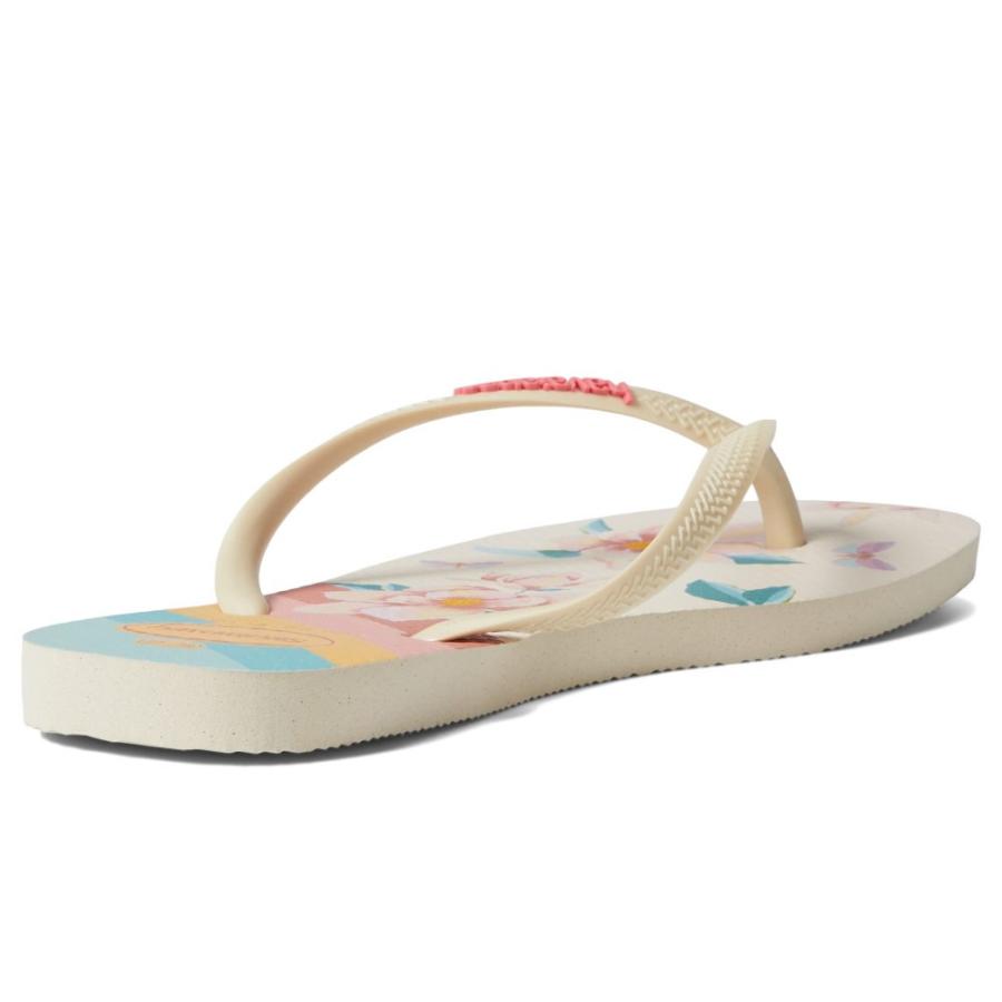 ハワイアナス (Havaianas) レディース ビーチサンダル シューズ・靴 Slim Floral Flip Flop Sandal (Beige)｜nul-select｜02