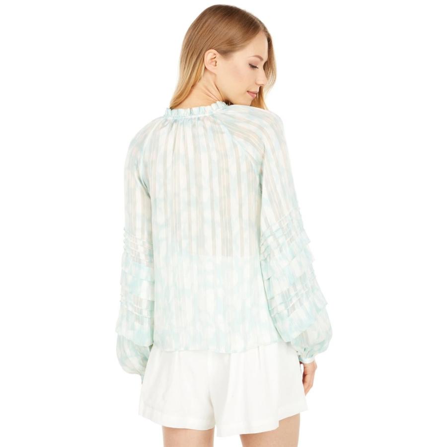 ビーシービージーマックスアズリア (BCBGMAXAZRIA) レディース ブラウス・シャツ トップス Printed Long Sleeve Blouse (Eggshell Blue)｜nul-select｜02