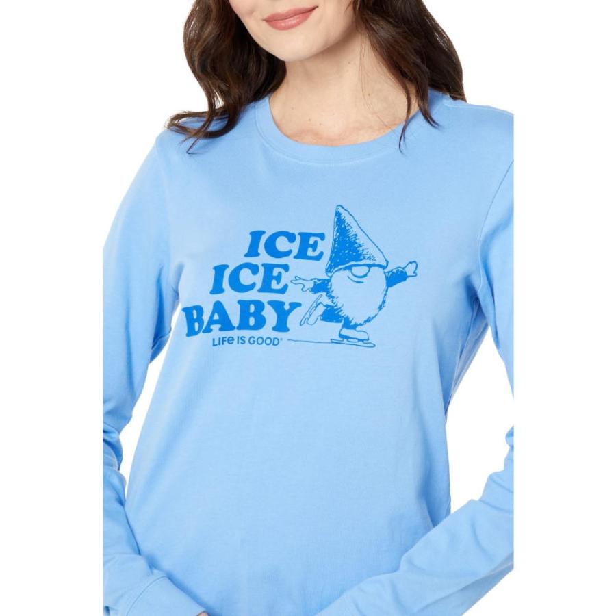 ライフイズグッド (Life is Good) レディース トップス Ice, Ice, Baby Gnome Long Sleeve Crusher Crew (Cornflower Blue)｜nul-select｜03