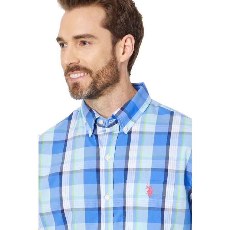 ユーエスポロアッスン (U.S. POLO ASSN.) メンズ ジャケット Short Sleeve Classic Fit 1 Pocket Yarn Dye Plaid Stretch Poplin Woven Shirt｜nul-select｜03