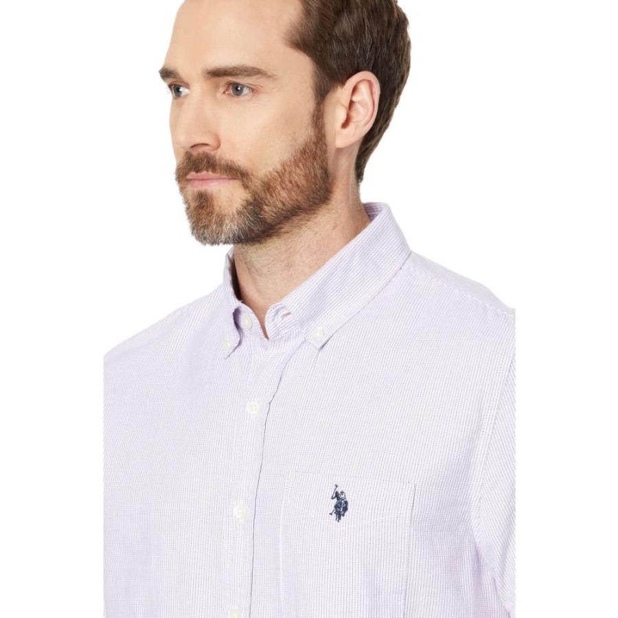 ユーエスポロアッスン (U.S. POLO ASSN.) メンズ ジャケット Short Sleeve Classic Fit 1 Pocket Cotton Yard Dye Square Weave Woven Shirt (Vineyard Blue)｜nul-select｜03