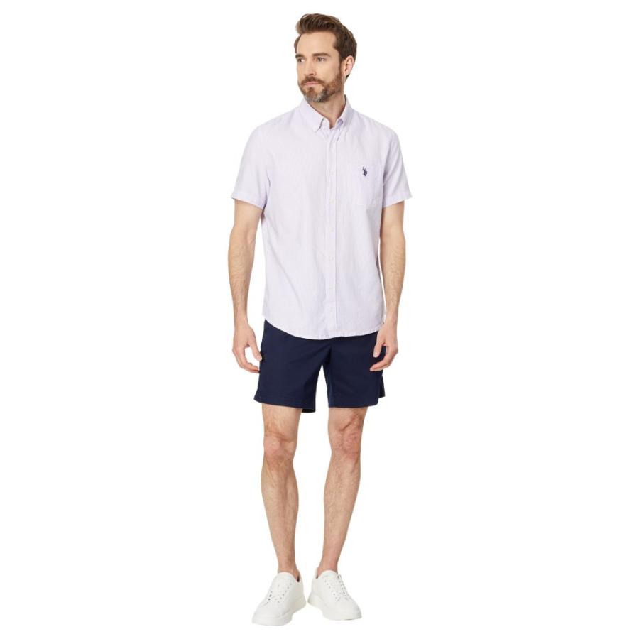 ユーエスポロアッスン (U.S. POLO ASSN.) メンズ ジャケット Short Sleeve Classic Fit 1 Pocket Cotton Yard Dye Square Weave Woven Shirt (Vineyard Blue)｜nul-select｜04