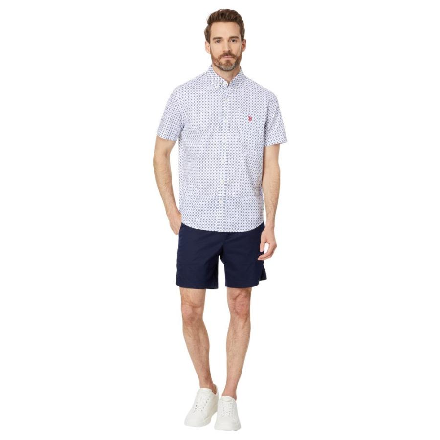 ユーエスポロアッスン (U.S. POLO ASSN.) メンズ ジャケット Short Sleeve Classic Fit 1 Pocket Discharged Print Cotton Stretch Slub Poplin Woven Shirt｜nul-select｜04