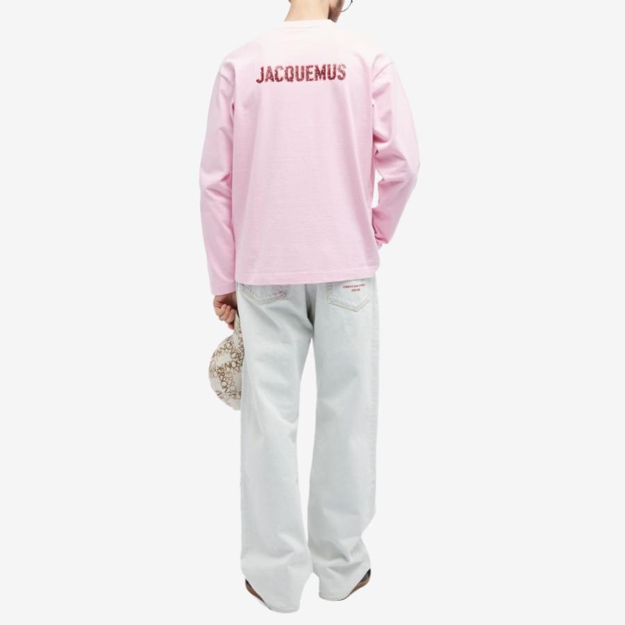 ジャックムス (Jacquemus) メンズ 長袖Tシャツ トップス Pavane Logo Long Sleeve T-Shirt (Pink Jelly Print)｜nul-select｜04