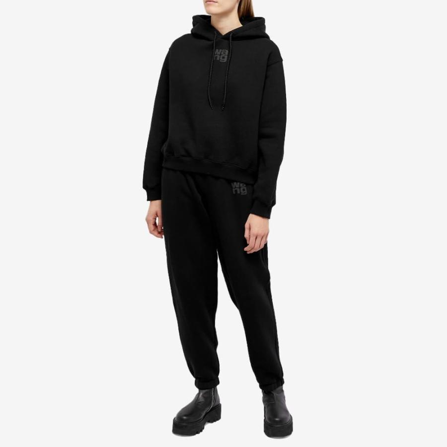 購入廉価 アレキサンダー ワン (Alexander Wang) レディース パーカー トップス Essential Hoodie (Black)