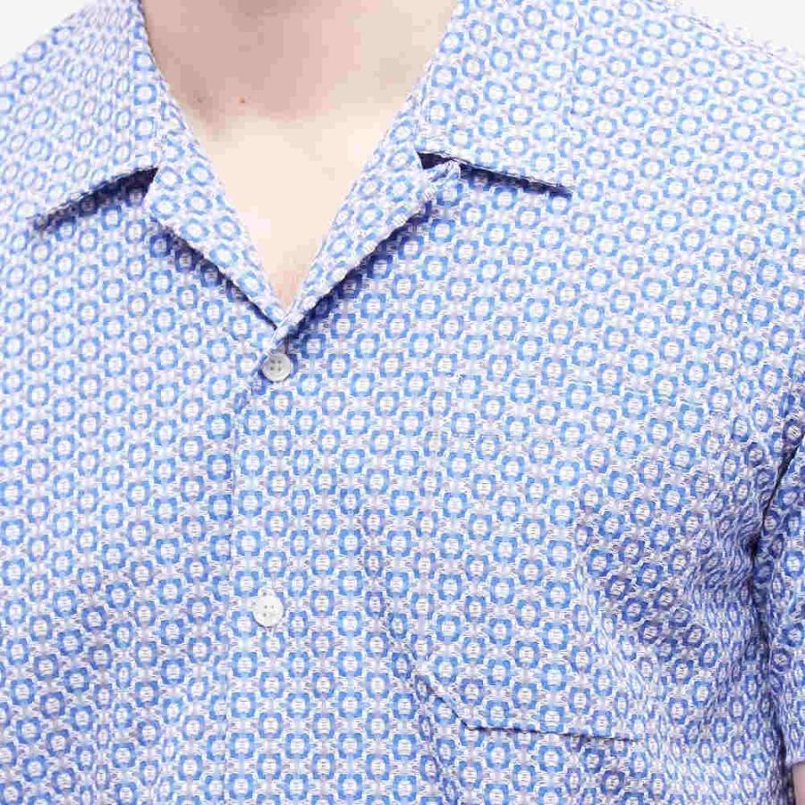 ユニバーサルワークス (Universal Works) メンズ 半袖シャツ トップス Summer Check Road Shirt (Blue)｜nul-select｜05