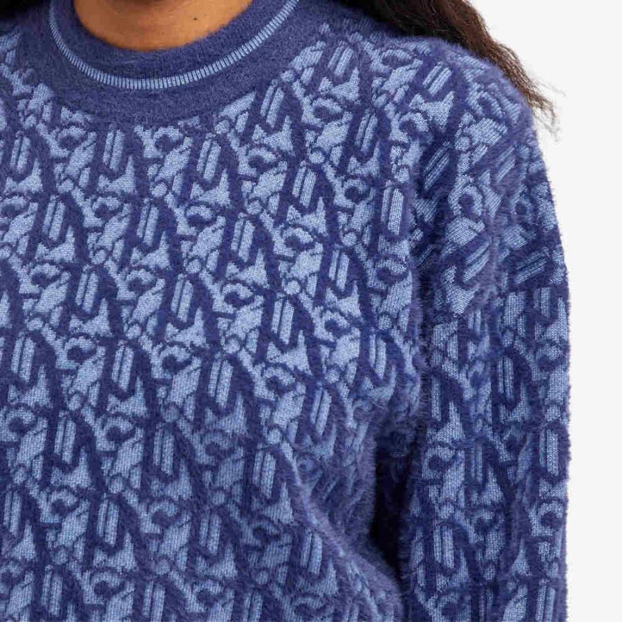 パーム エンジェルス (Palm Angels) レディース ニット・セーター トップス Monogram Jacquard Sweater (Light Blue)｜nul-select｜05