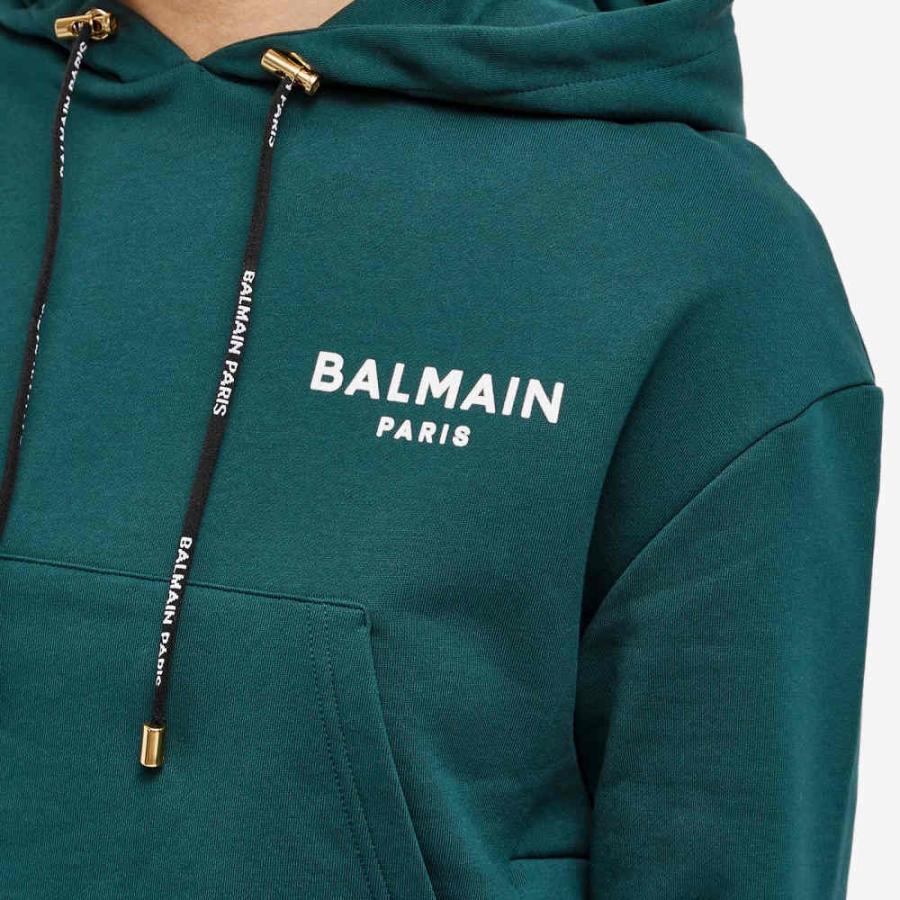 バルマン (Balmain) レディース パーカー トップス Flock Logo Crop 