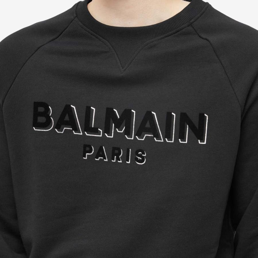 バルマン (Balmain) メンズ スウェット・トレーナー トップス Flock &Amp; Foil Paris Logo Crew Sweat (Black/Silver)｜nul-select｜05