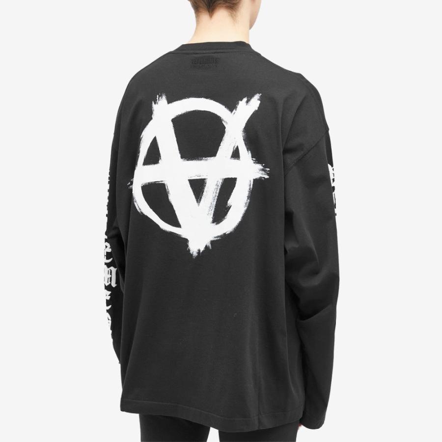 ヴェトモン (Vetements) メンズ 長袖Tシャツ トップス Vetements Double Anarchy Long Sleeve T-Shirt (Black)｜nul-select｜03