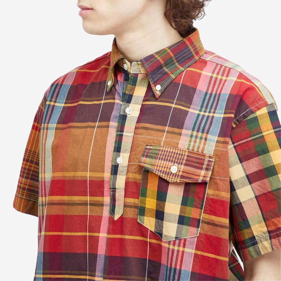 エンジニアードガーメンツ (Engineered Garments) メンズ 半袖シャツ トップス Popover Button Down Short Sleeve Shirt (Red/Khaki Big Plaid)｜nul-select｜05