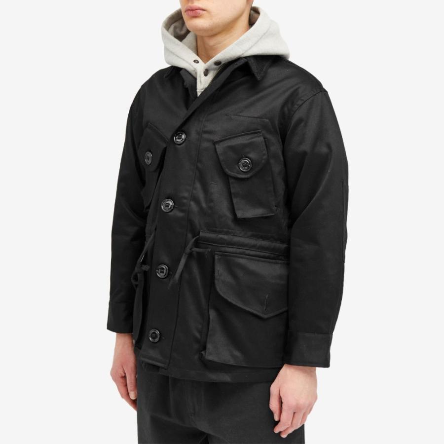 モニタリー (Monitaly) メンズ コート アウター Military Half Coat Type B (Vancloth Sateen Black)｜nul-select｜02