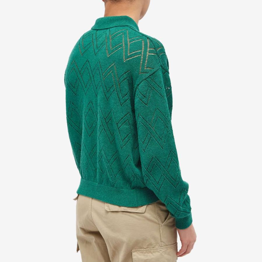 お年玉セール特価 イーストローグ (Eastlogue) メンズ カーディガン トップス Crochet Cardigan (Green)